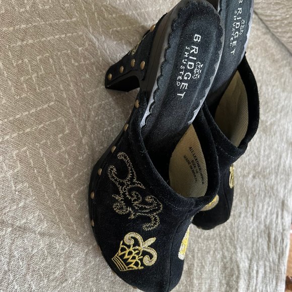 NEW Bridget Shuster Size 10 Black Suede Slide/Mule - Picture 2 of 6